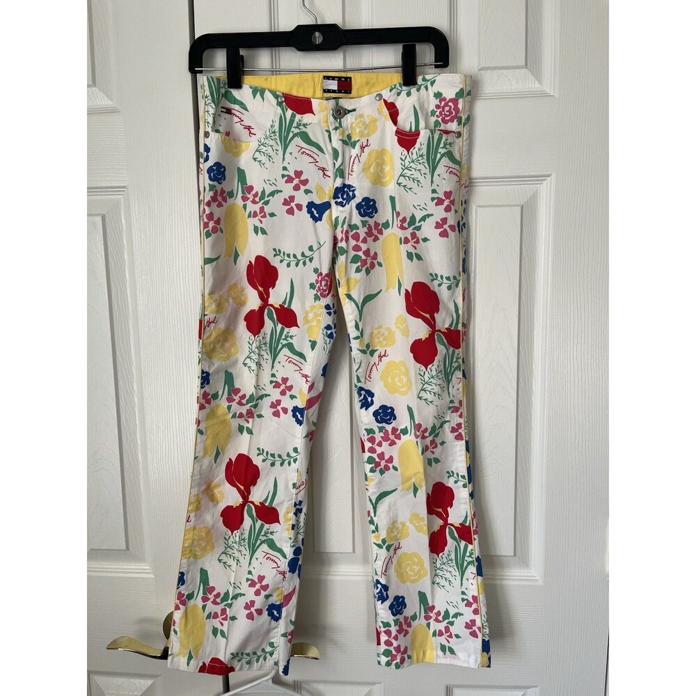 Vintage Tommy Jeans Logo Colorful Y2K Women Size 5